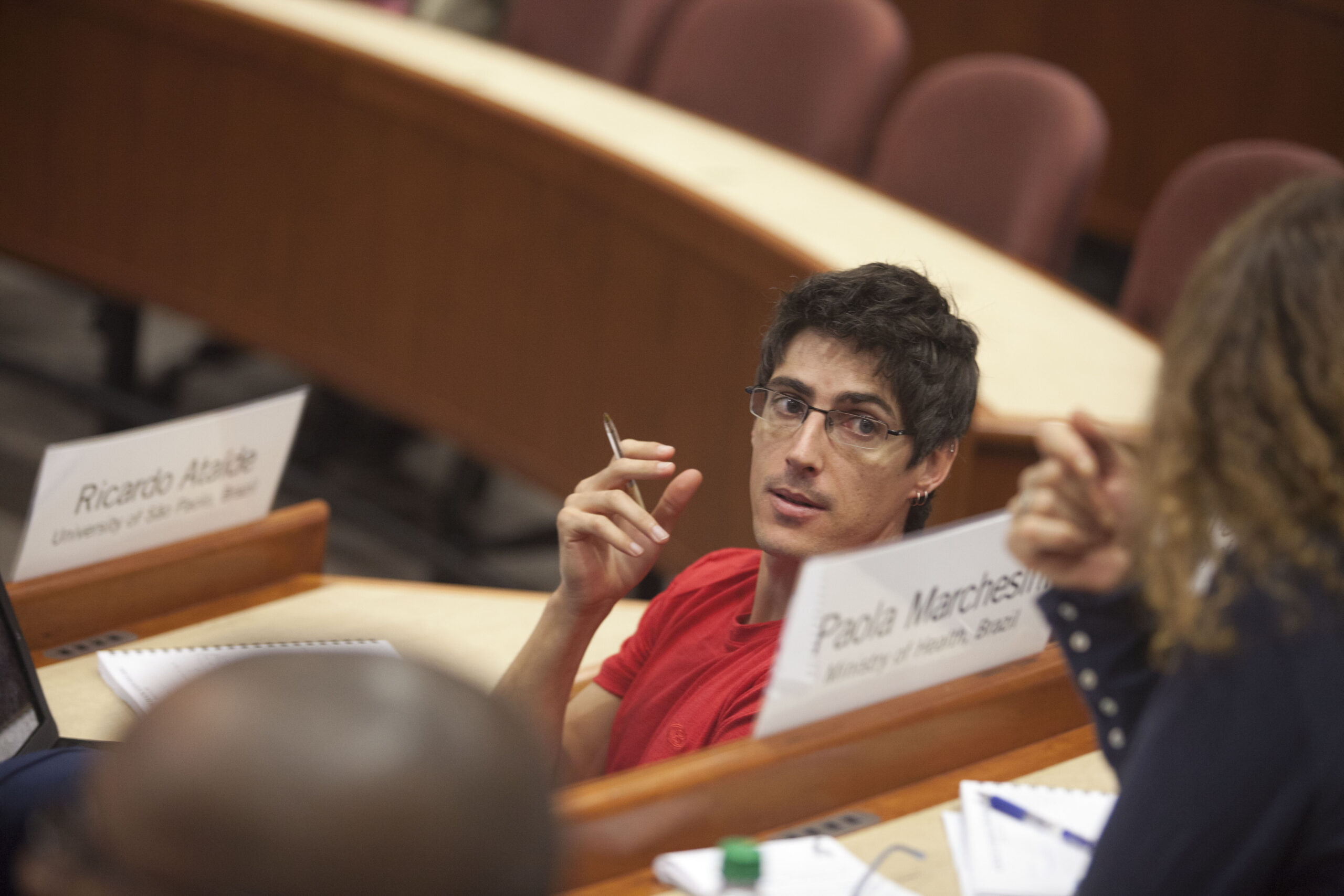 Ricardo Ataide, University of Sao Paolo, Brazil attends a Malaria "leadership training course" that brought dozens of international health workers from around the world to campus inside Aldrich Hall, HBS at Harvard University. Kris Snibbe/Harvard Staff Photographer