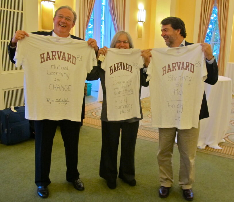 Professor Marcel Tanner, Swiss TPH; Professor Dyann Wirth, Harvard University, Professor Pedro Alonso, ISGlobal at the inaugural edition of "Science of Eradication: Malaria" at Harvard Business School in 2012.