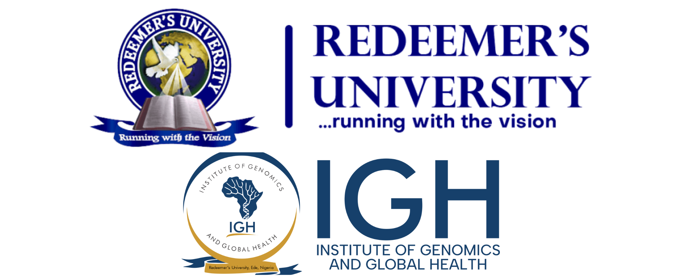 Redeemer's University in Nigeria and Institute for Genomics and Global Health logos stacked